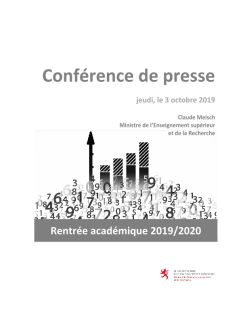 Conférence de presse: Rentrée académique 2019/2020