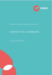 External Evaluation of Learning and teaching: University of Luxembourg